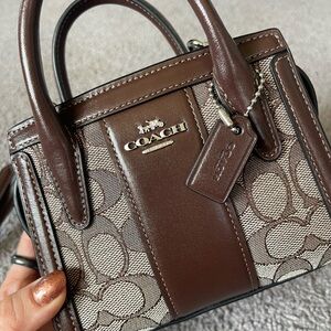 Brown coach mini purse